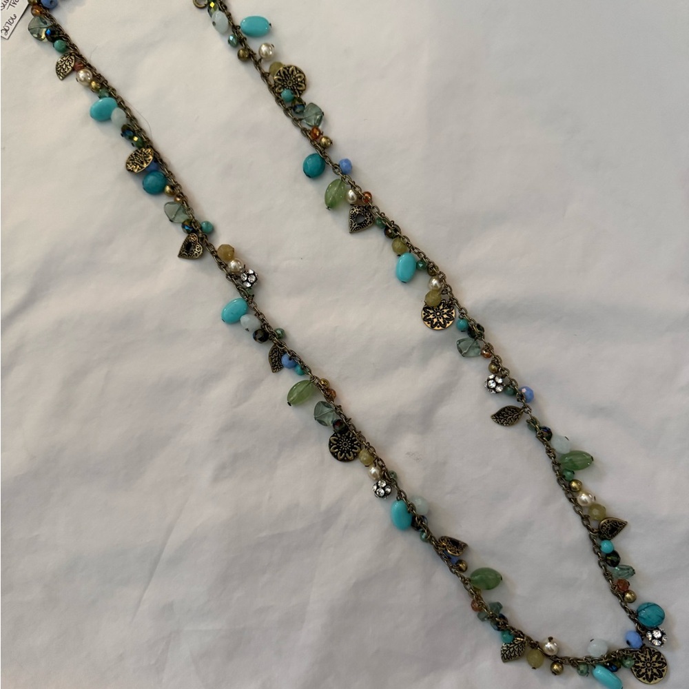 Premier Designs “Treasure Trove” Turquoise and Gold Necklace